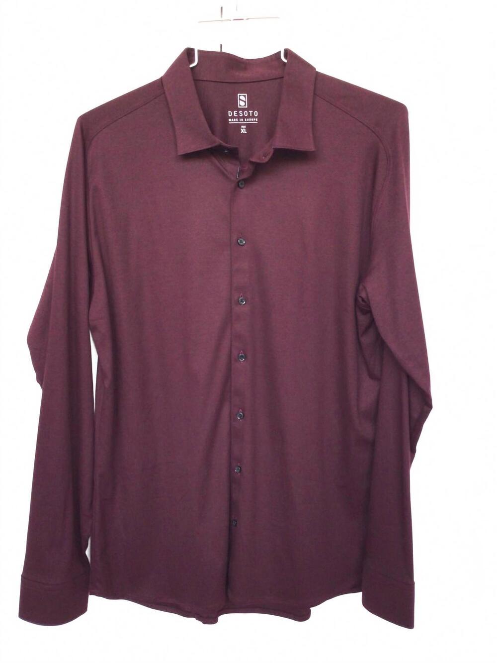 NEW DESOTO men's button down shirt in burgundy